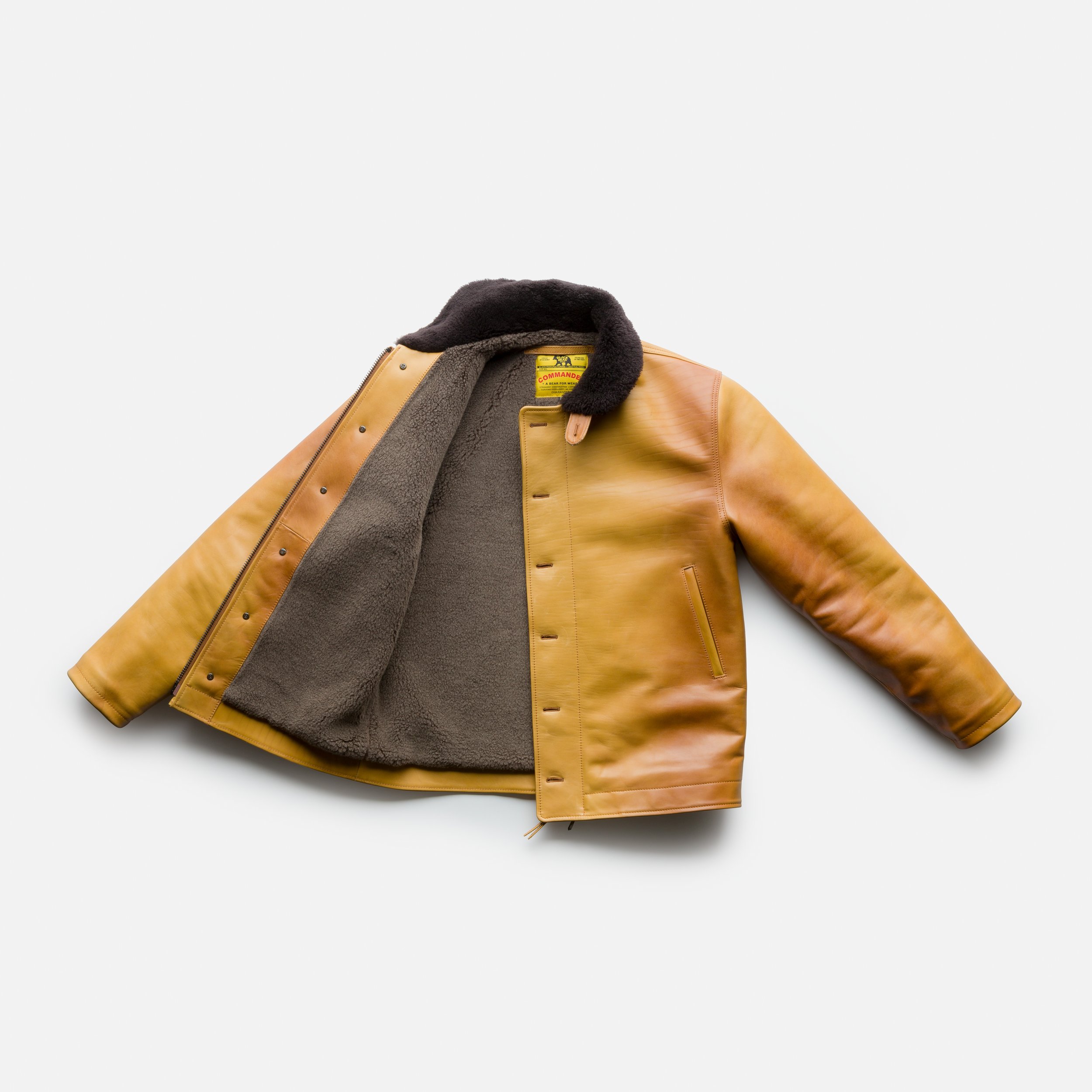 Natural/Army Horsehide N1 Deck Jacket (Made To Order Natural/Army Horsehide N1 Deck Jacket (Made To Order